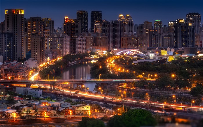 Cidade da noite, estrada, ponte, 2020, HD, fotografia Visualizações:10870