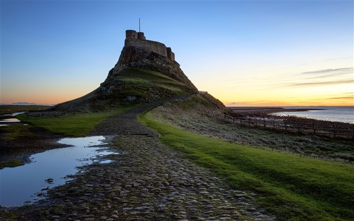 Lindisfarne Castle, Dawn, Northumberland, 2021, Bing, 5K, Photo Visualizações:10626