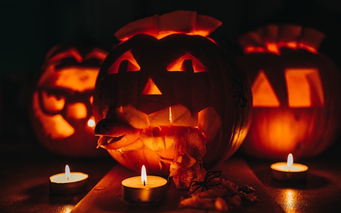 Velas, linternas de calabaza, 2021, Halloween, 5K, Foto Vistas:4274