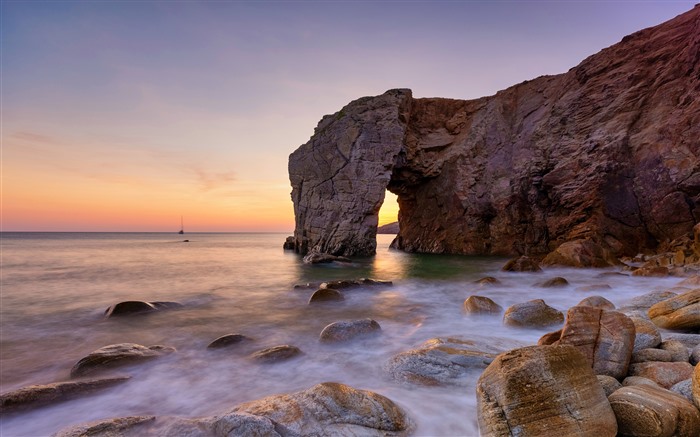 Rock Arch, C?te, Sunset, 2022, France, 5k, Photo Vues:4868