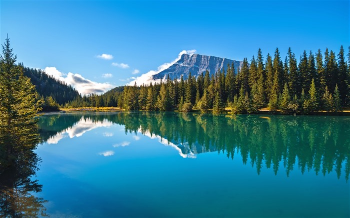 Parque de banff, cielo azul, lago, 2022, canadá, 5k, foto Vistas:9272