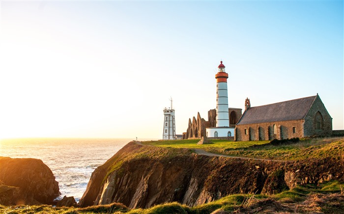 Costa, Cliff, Puesta de sol, Faro, 2022, Europa, 5k, Foto Vistas:6442