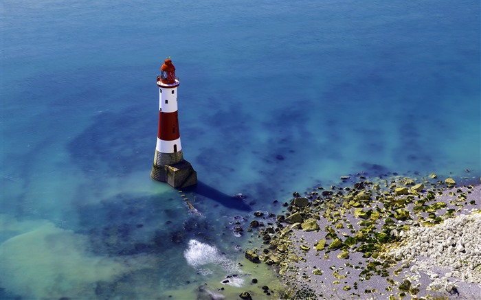 Farol, costa, mar, praia, 5k, close -up Visualizações:4535