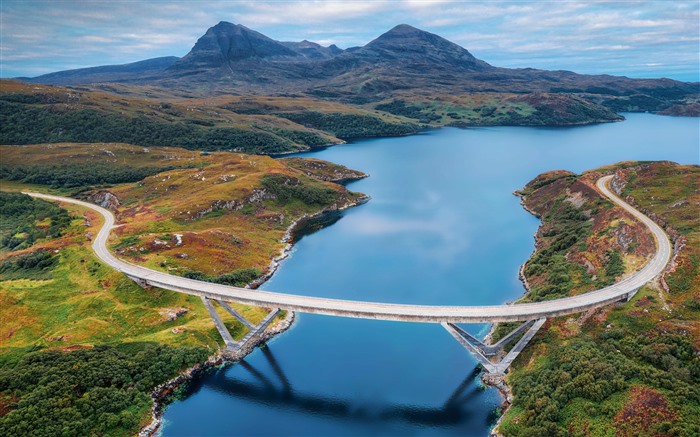 Puente Kylesku a lo largo del NC500, Escocia, Highlands, Bing, 5K Vistas:6343