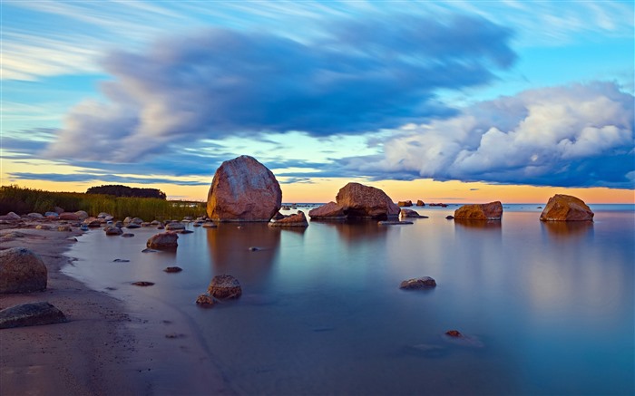 Ilhas do Mar Báltico, Est?nia, costa, rocha, bing, 4k Visualizações:6005