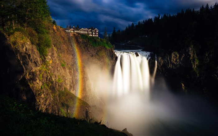 Rainbow, Forest, Manor, Snoqualmie Falls, Estados Unidos, 5K Vistas:5010