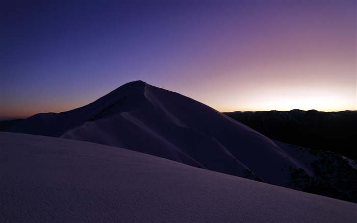 暮光，高原，山，雪，黃昏，風景，5k 查看次數:7066