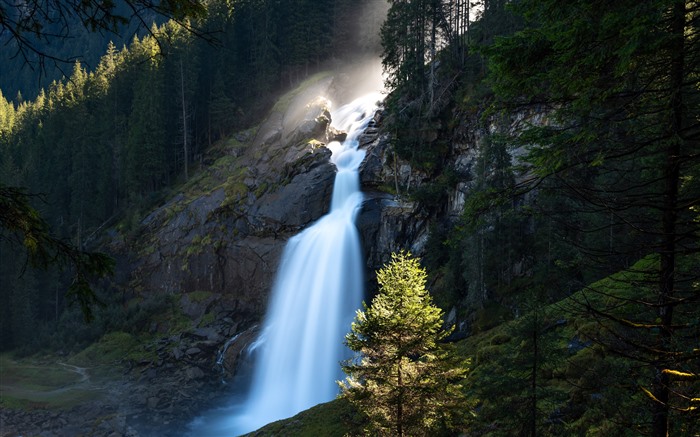 Forest, Waterfall, Yosemite National Park, USA, 5K Vues:3683