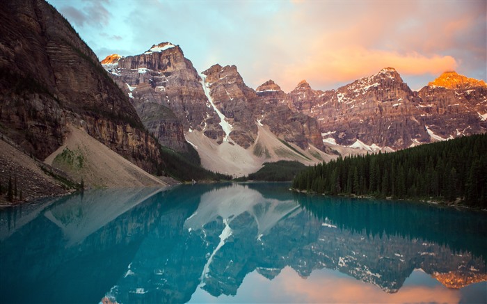 Sunset, Lake Louise, Parque Nacional Banff, Canadá, 5K Vistas:7232