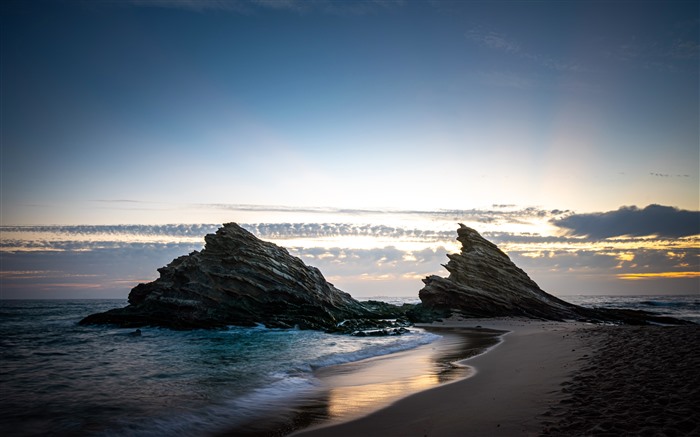 Rock, Samoqueira Beach, Sunrise, Portugal, 5K Vues:3515