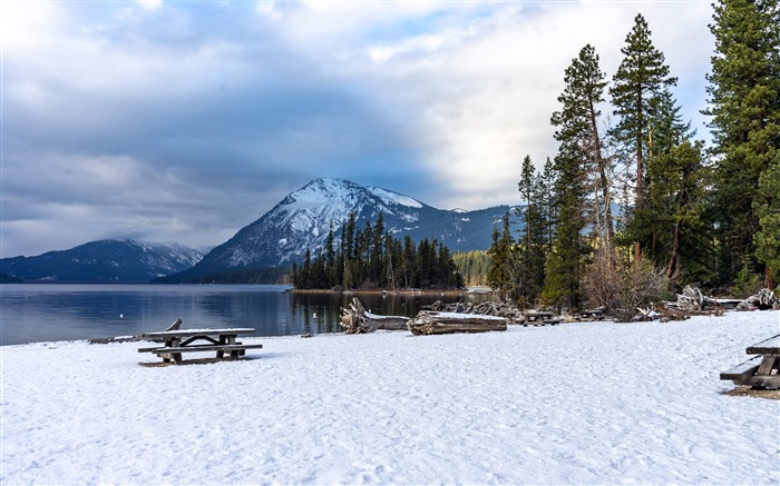 겨울, Lake Wenatchee, 워싱턴, 미국, 5K 찾아보기 :5192