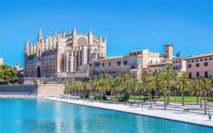 Castelo, praça casual, verão, palma, Espanha, 5k Visualizações:3900