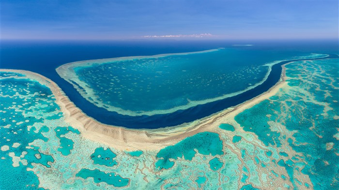 Imagem aérea da Grande Barreira de Corais, Austrália, Bing, 4K Visualizações:4623