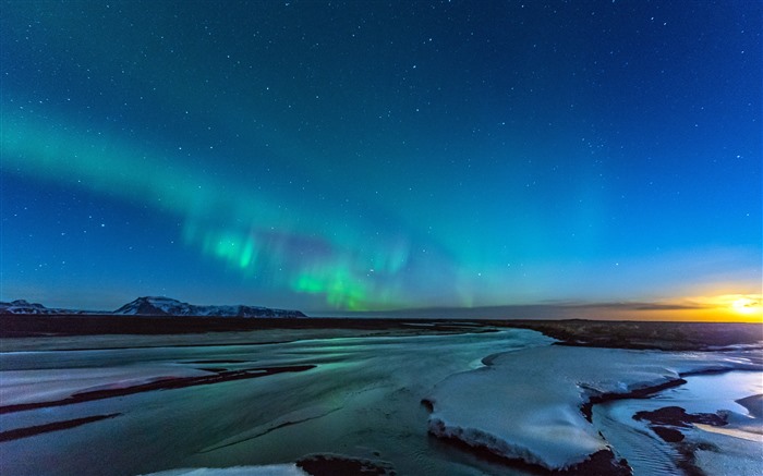 Aurora,Céu estrelado,Rio,Nascer do sol,Luz solar,Geleira,5K Visualizações:4640