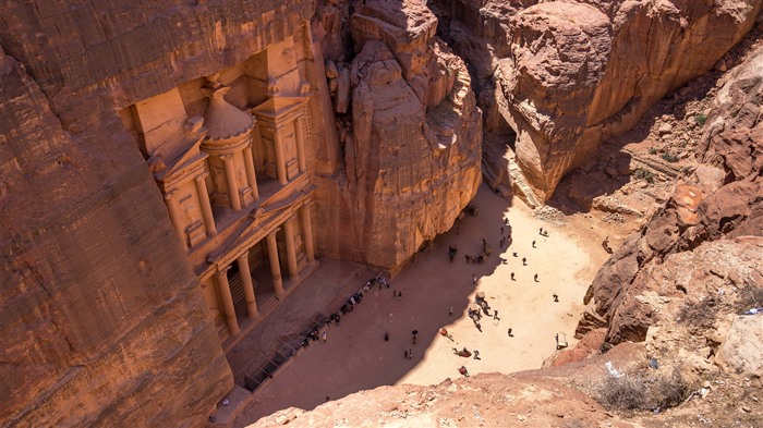 Roches, Architecture, Trésor de Petra, Jordanie, Bing, 4K Vues:4074