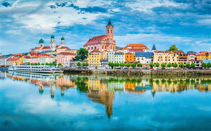 La ville de Passau, Danube, Bavière, Allemagne, Bing, 4K Vues:4318