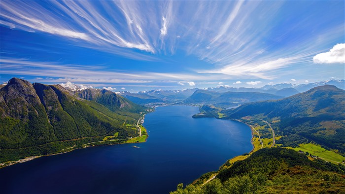 ノルウェー、旅行、山、湖、青空、パノラマ、5K ブラウズ:7041