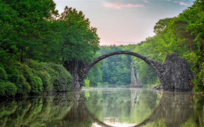 Ponte Rakotz, rio, Kromlau, Gorlitz, Sax?nia, Bing, 4K Visualizações:4803