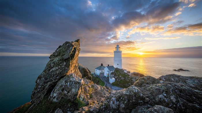 Phare du point de départ, lever du soleil, sud du Devon, Angleterre, Bing, 4K Vues:3017