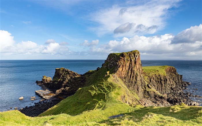 Cliff, grama, montagem, mar, costa, recife, Skye, 5k Visualizações:5715