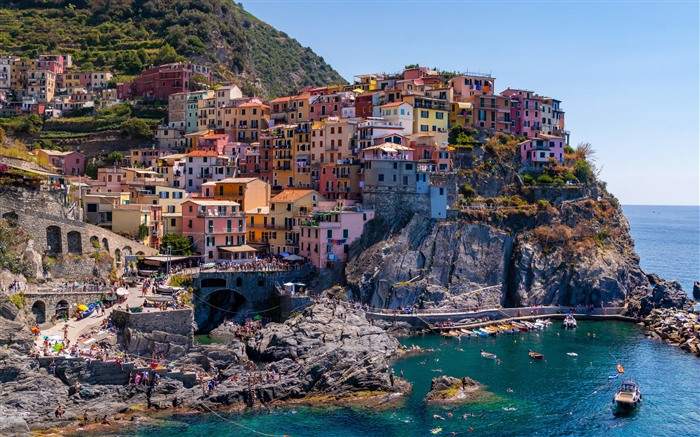 Port, quai, côte, Manarola, Cinque Terre, Italie, 5K Vues:4827