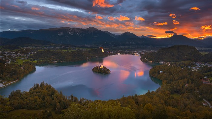 Lago Bled, Osojnica, Sunrise, Eslovênia, Bing, 4K Visualizações:2839