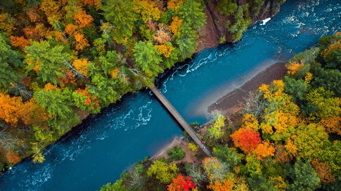 Bad River, Copper Falls State Park, Fall, Wisconsin, Bing, 4K Visualizações:3379