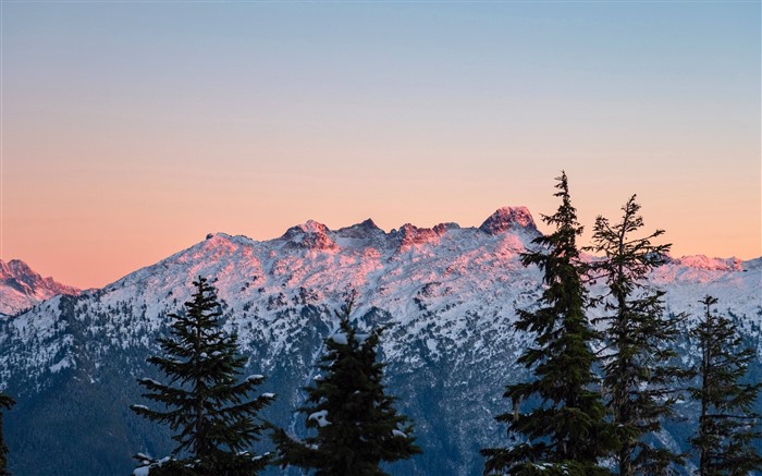 Marblemount, montañas de nieve, puesta de sol, Estados Unidos, 5k Vistas:3228