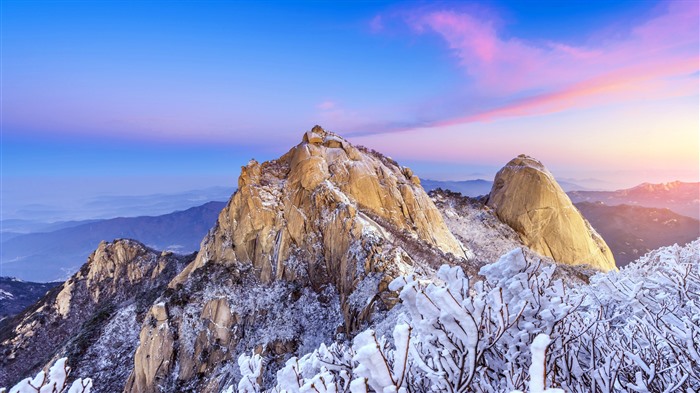 Parque Nacional Bukhansan, Invierno, Corea del Sur, Bing, 4K Vistas:3075