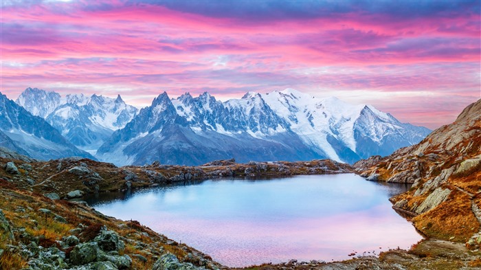 Sunset, Cherys Lakes, Chamonix Mont Blanc, Fran?a, Bing, 4K Visualizações:2615