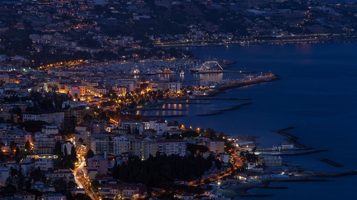 Festival, Habbor, Ciudad de Sanremo por la noche, Bing, 4K Vistas:4139