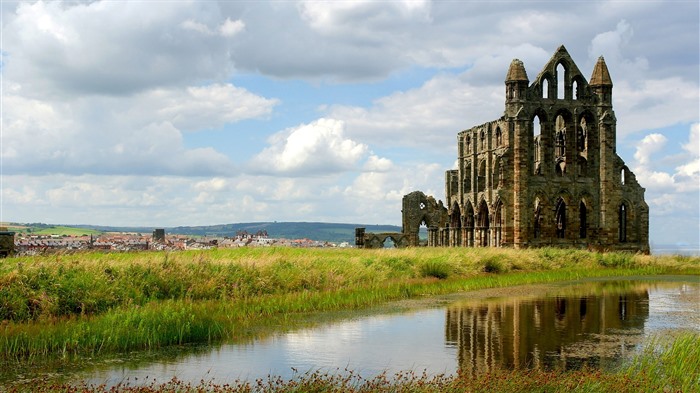 Whitby Abbey, River, North Yorkshire, Inglaterra, Bing, 4K Vistas:2675