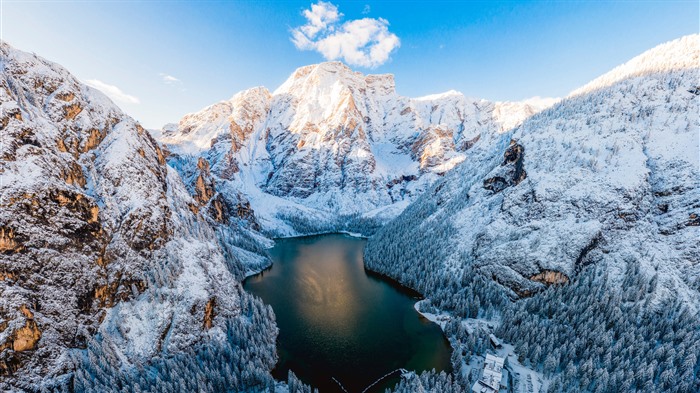 Invierno, nieve, dolomitas, Tirol sur, Italia, Bing, 4K Vistas:1919