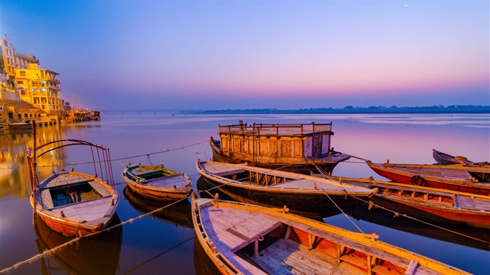 La ciudad sagrada de Varanasi, Boat, Sunset, India, Bing, 4K Vistas:1933