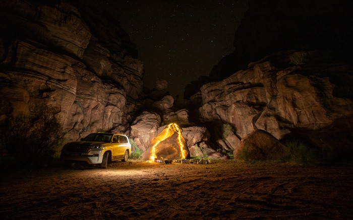 Viagem, acampamento, Arábia Saudita, noite, deserto de Tabuk, 5k Visualizações:2874