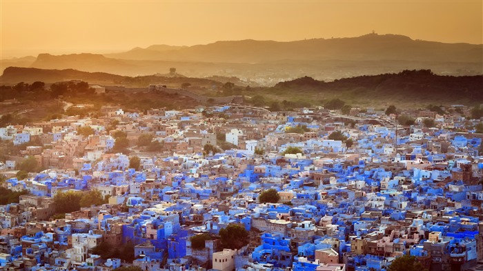 Sunset, anochecer, Jodhpur, Rajasthan, India, Bing, 4K Vistas:1935