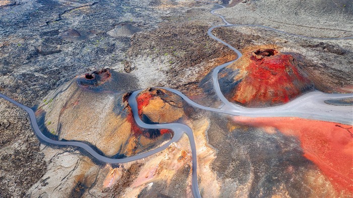 Volcanes, Timanfaya, Lanzarote, Islas Canarias, España, Bing, 4K Vistas:1640