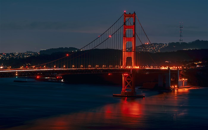 San Francisco, Puente Golden Gate, área de la Bahía, Noche, 5K Vistas:3474