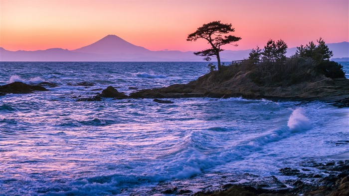 Sunset, Tateishi Park, Prefectura de Kanagawa, Japón, Bing, 4K Vistas:1403