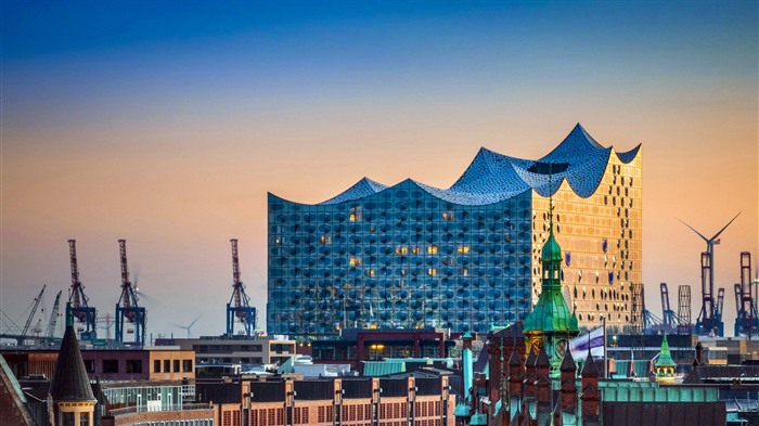 Vista aérea de Elbphilharmonie, Hamburgo, Bing, 4K Vistas:653