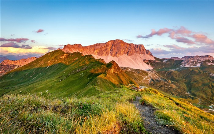 Mount Peak, Sunset, Meadow, Jeglischhorn, Suí?a, 5k Visualizações:638