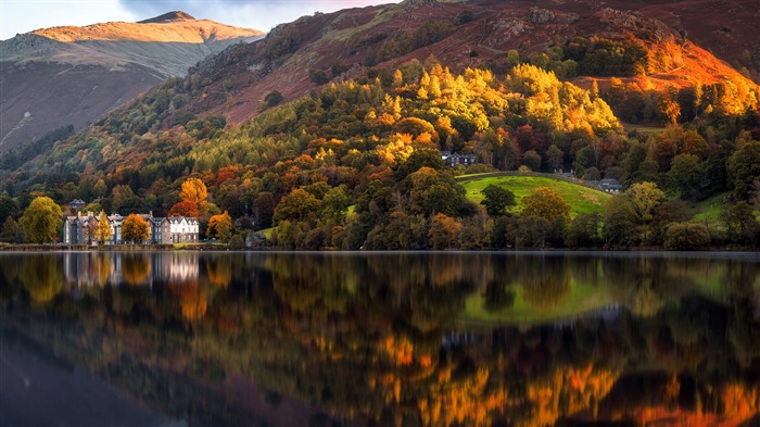 Grasmere, Lake District, Fall, Cumbria, Inglaterra, Bing, 4K Vistas:2066