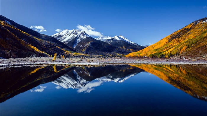 Monte Snow, Lago Crystal, Otoño, Selva, Bing, 4K Vistas:1924