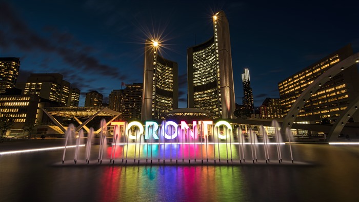 Signo de Toronto, Nathan Phillips Square, Canadá, Bing, 4K Vistas:1429