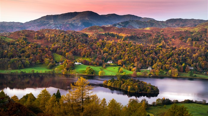 Otoño, Lake District, Cumbria, Inglaterra, Bing, 4K Vistas:1478