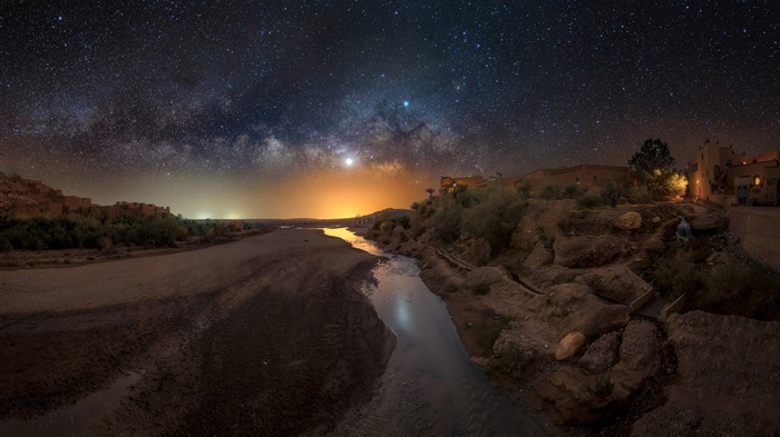 Vía Láctea, Ait Benhaddou, Marruecos, Bing, 4K Vistas:1530