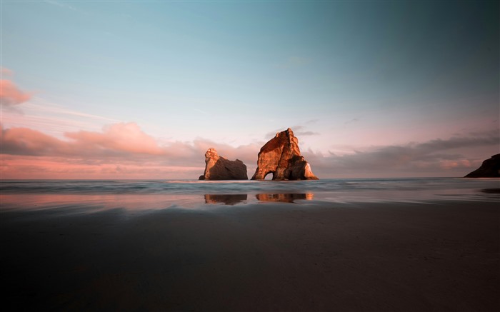 Beach Coast Sunset Archway Islands Tasman New Zealand 5K Views:629