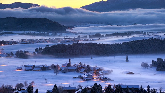 Fog Winter Landscape Bavaria Germany Bing 4K Views:555