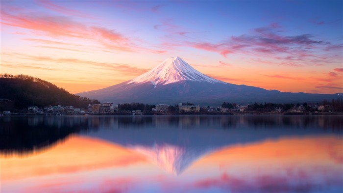 富士山，日出，日本，川丘湖，Bing，4k 浏览:943